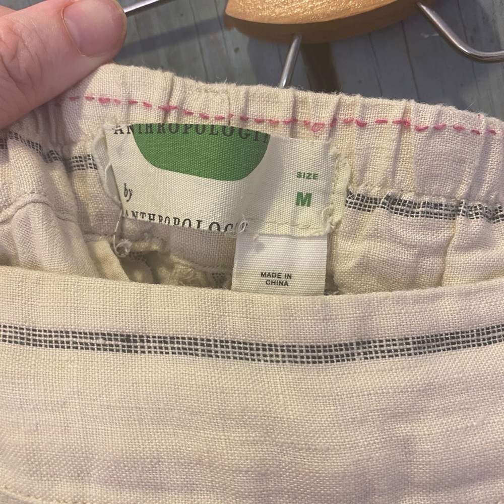 Anthropologie belted linen ankle pants - Picture 4 of 5